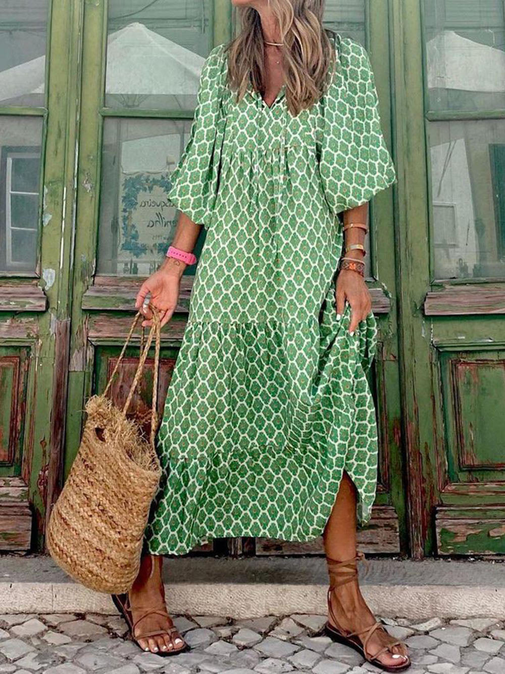 Lena™ | Bohemian Printed Maxi Dress