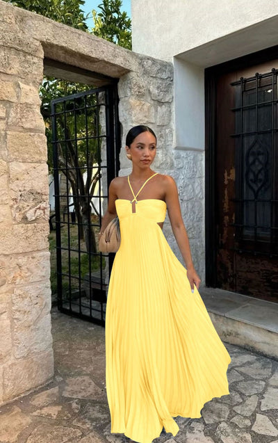 Sienna™ - Pleated Sunrise Evening Dress
