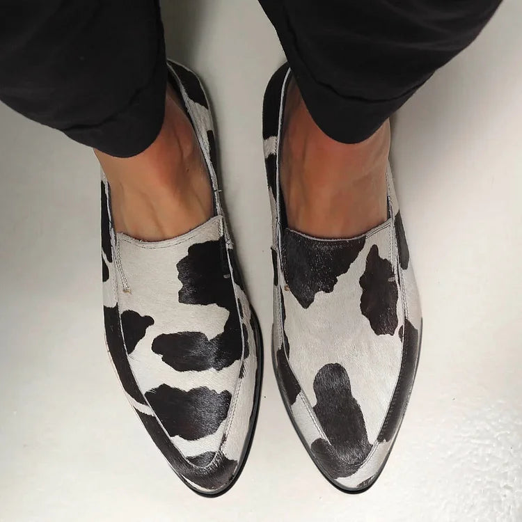 Ella & James | COW PRINT LOAFERS