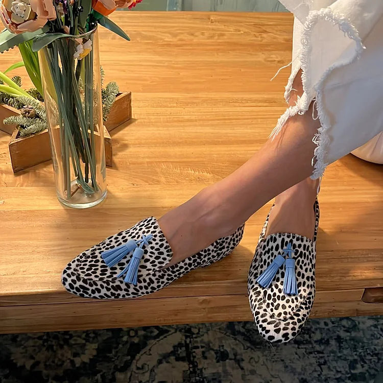 Ella & James | SPOTTED LOAFERS WITH BLUE TASSEL