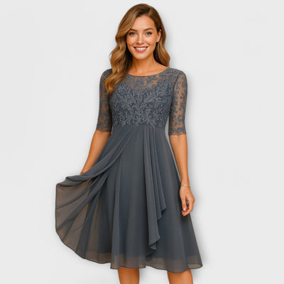Martha | Midi Dress With Lace Sleeve