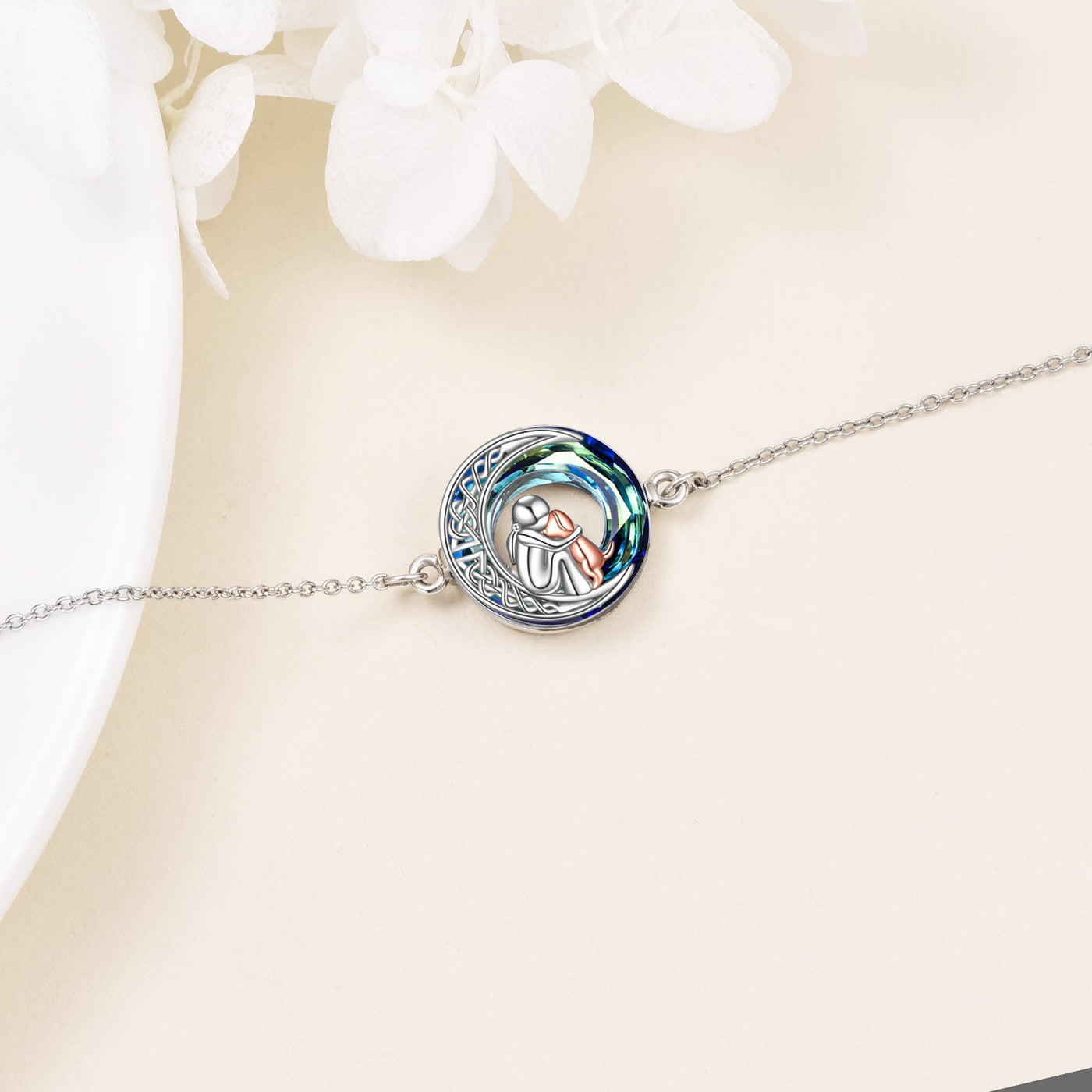 Adjustable Silver Dog Charm Bracelet