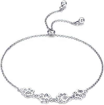 Silver Paw Print Bracelet – Adjustable Fit