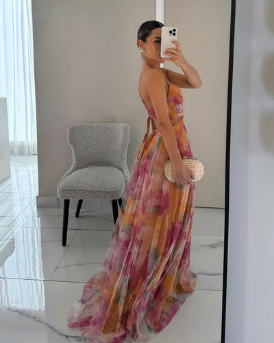 Giselle™ | Enchanting Floral Print Maxi Dress
