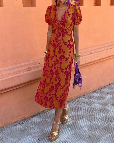 Angelina™ | Stunning V-Neck Midi Dress