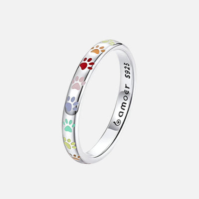 Silver Ring with Paw Design