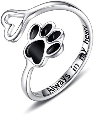 Handcrafted Paw & Heart Ring