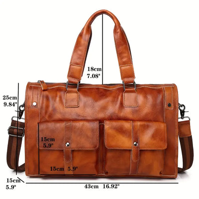 Large Leather Men's Luggage Bag | Lynx