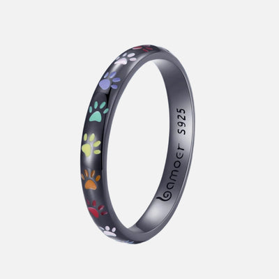 Silver Ring with Paw Design