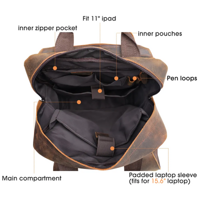Leather Laptop Backpack | Hadrian