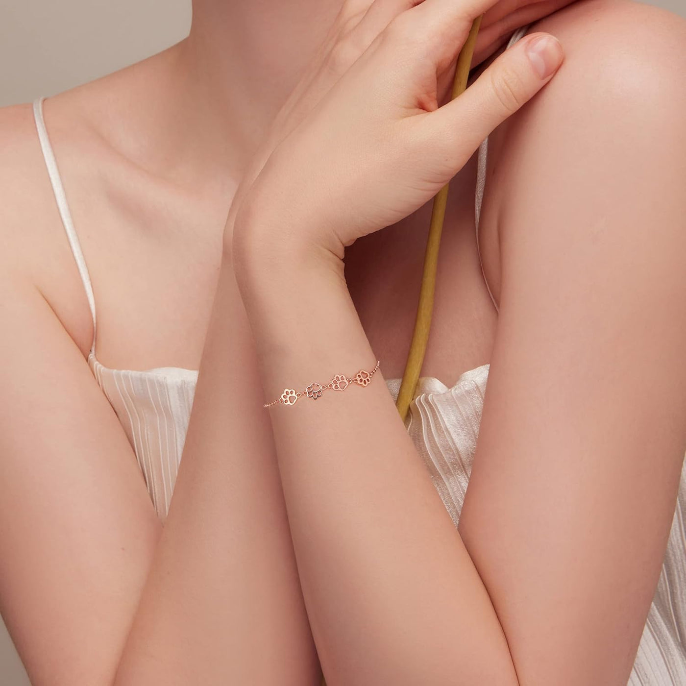 Silver Paw Print Bracelet – Adjustable Fit