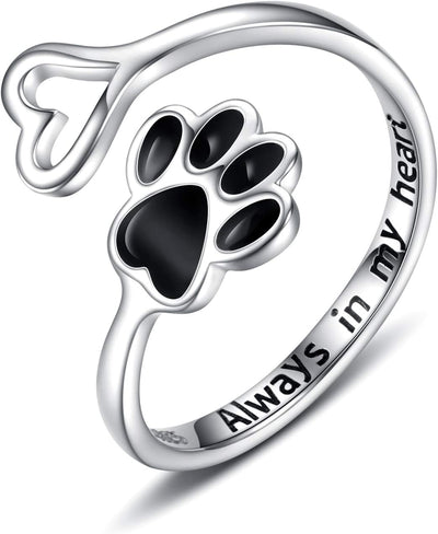 Handcrafted Paw & Heart Ring