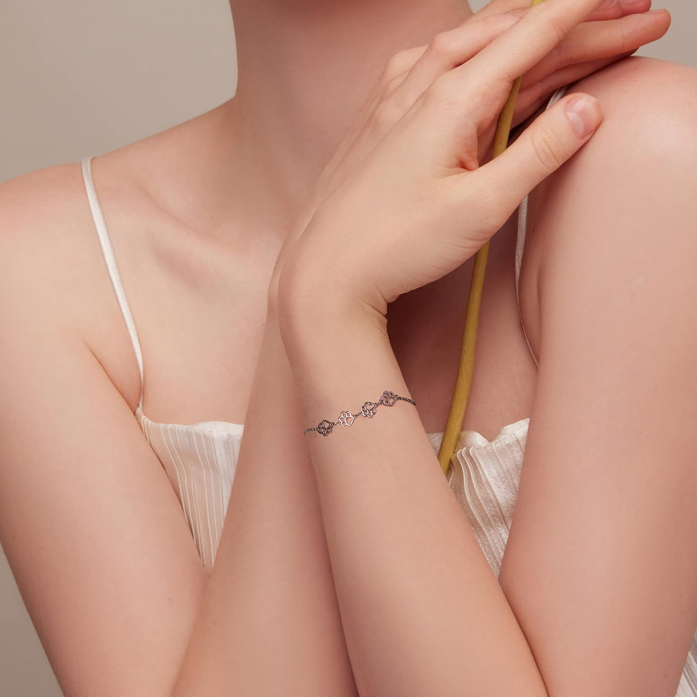 Silver Paw Print Bracelet – Adjustable Fit