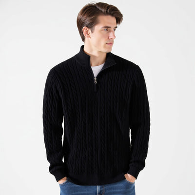 Jordan | Cable Knit Sweater with Zipper