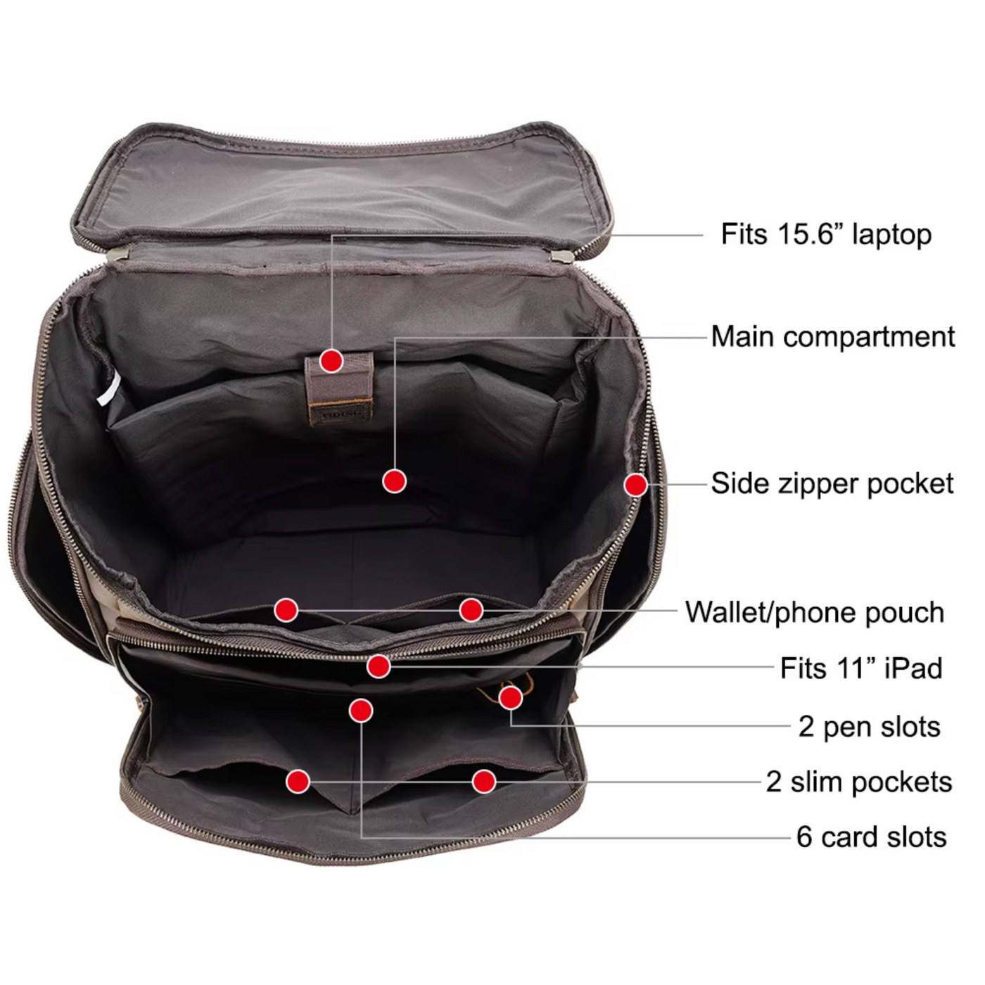 Laptop Leather Backpack | Zoltan