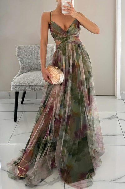 Giselle™ | Enchanting Floral Print Maxi Dress