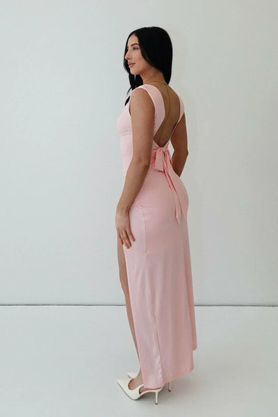 The Makayla™ - Open back with Side Slit Maxi Dress