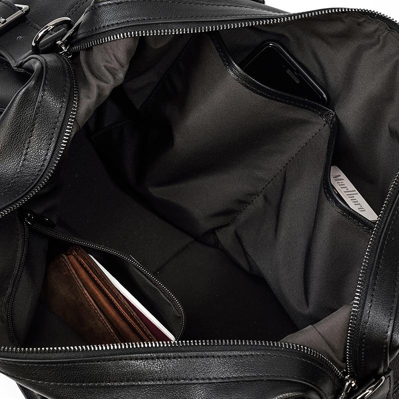 Black Leather Holdall | Zion