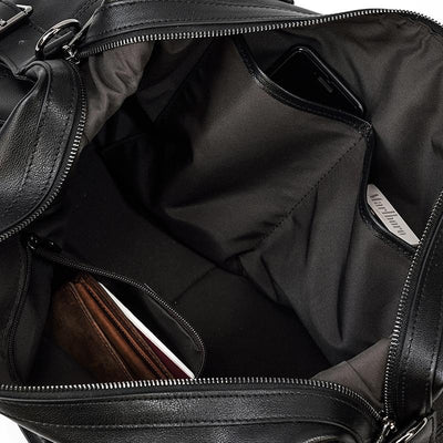 Black Leather Holdall | Zion