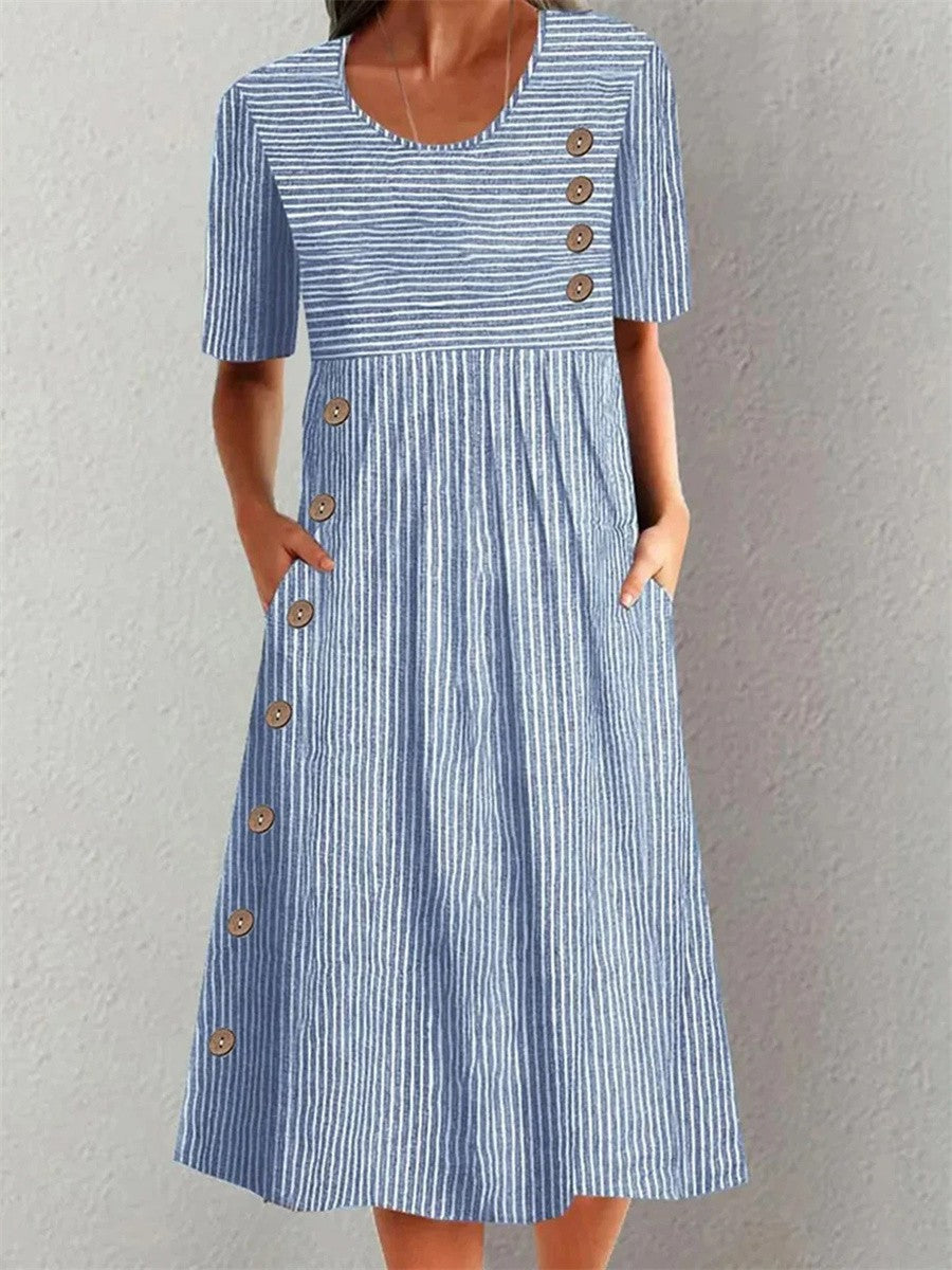 Cora | Striped Midi Dress