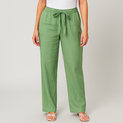 Gwyneth - Elegant Tie Waist Linen Pants
