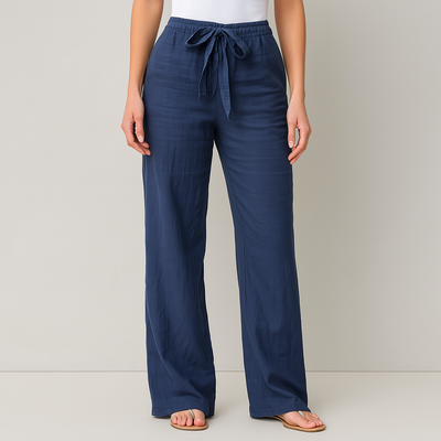 Jane - Elegant Tie Waist Linen Pants