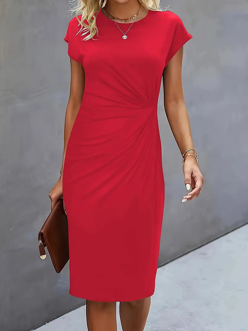 Adelina™ - Stylish Round Neck Dress