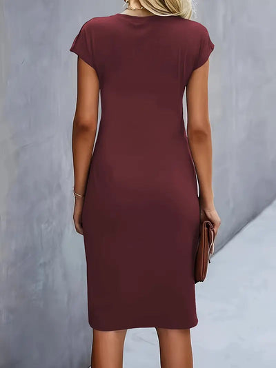 Adelina™ - Stylish Round Neck Dress