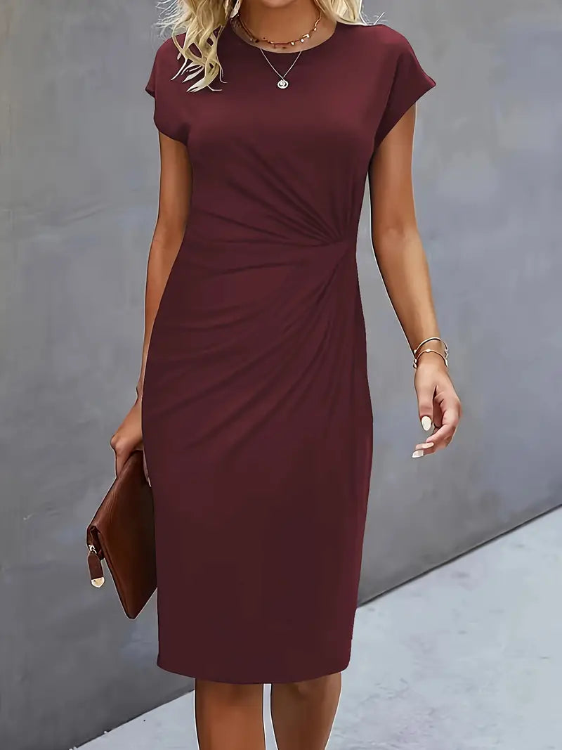 Adelina™ - Stylish Round Neck Dress