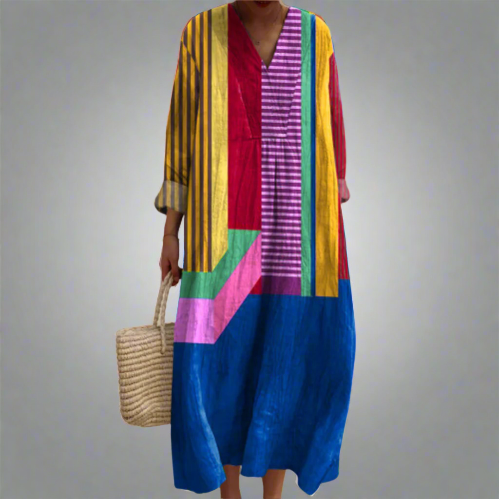 Anne - Colour Block Breezy Maxi Dress