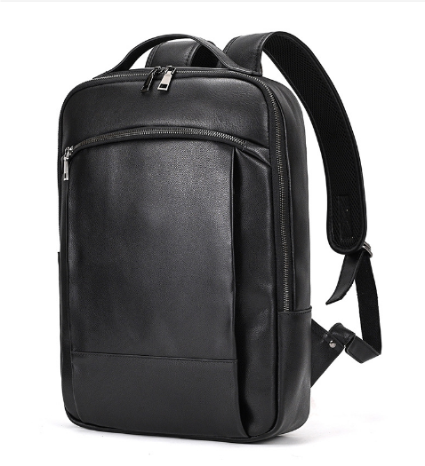 Black Leather Laptop Backpack | Wyatt