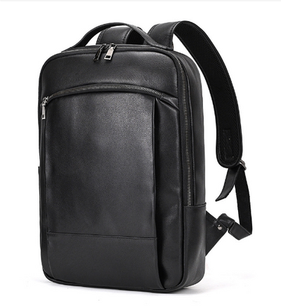 Black Leather Laptop Backpack | Wyatt
