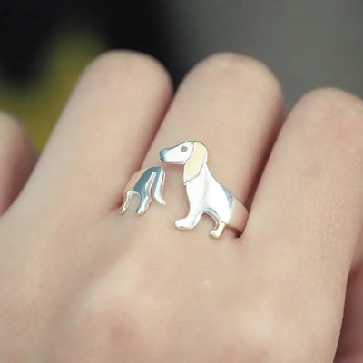 Silver Dachshund Ring – Adjustable Fit