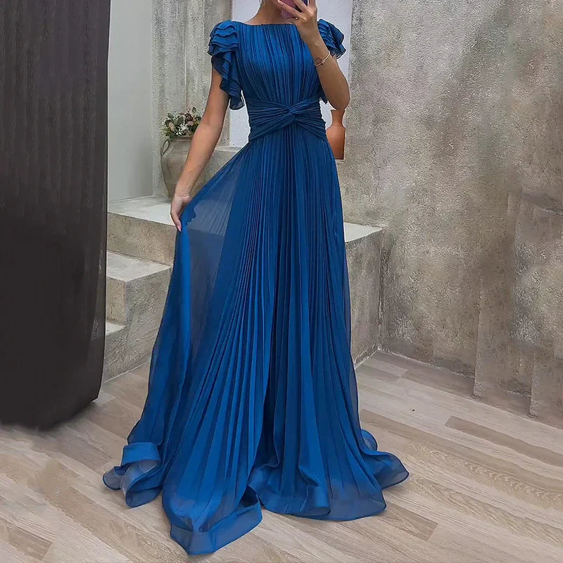 Rita-Pleated Evening Dress