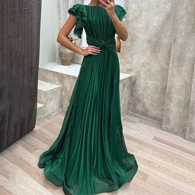 Rita-Pleated Evening Dress