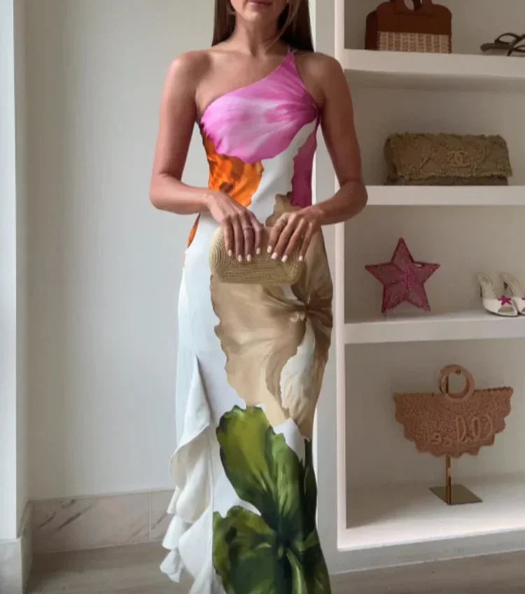 The Diana™ - Elegant Patchwork Maxi Dress