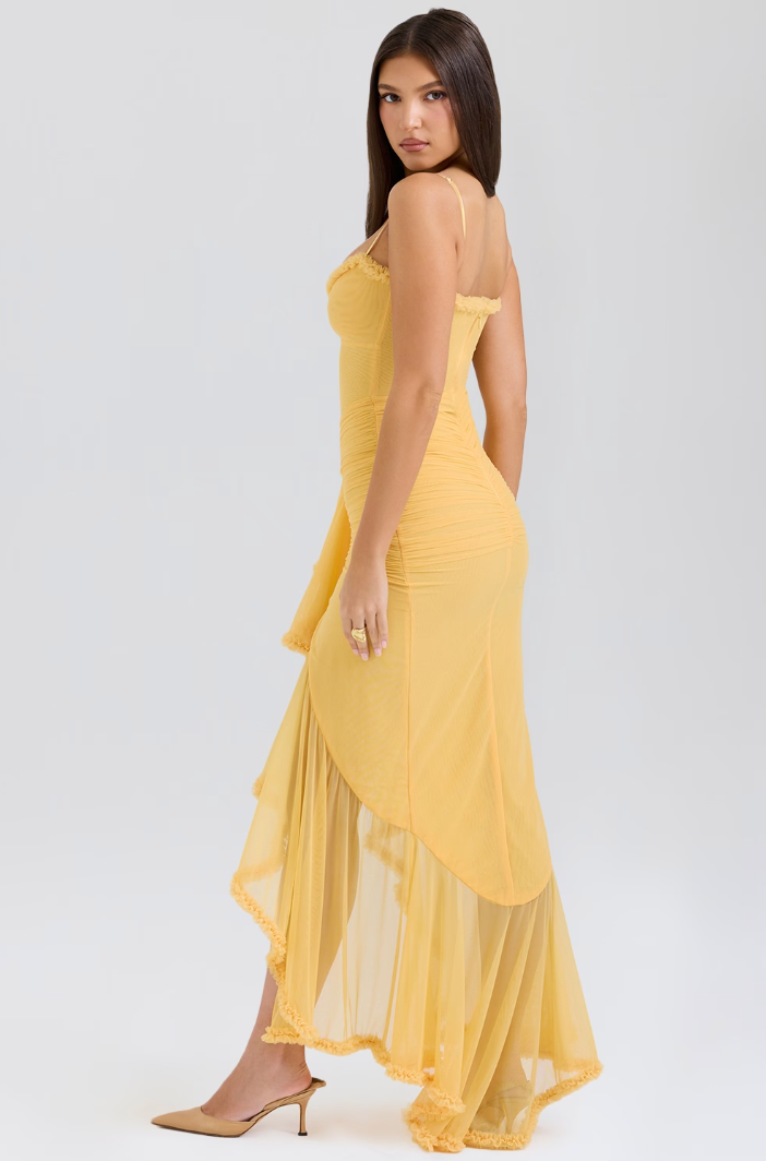 Alicia - Maxi Dress with Ruffles and Openings
