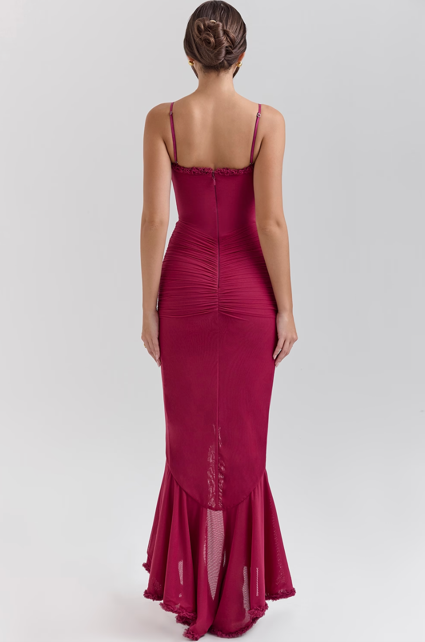 Alicia - Maxi Dress with Ruffles and Openings