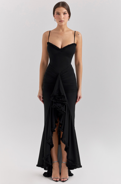 Alicia - Maxi Dress with Ruffles and Openings