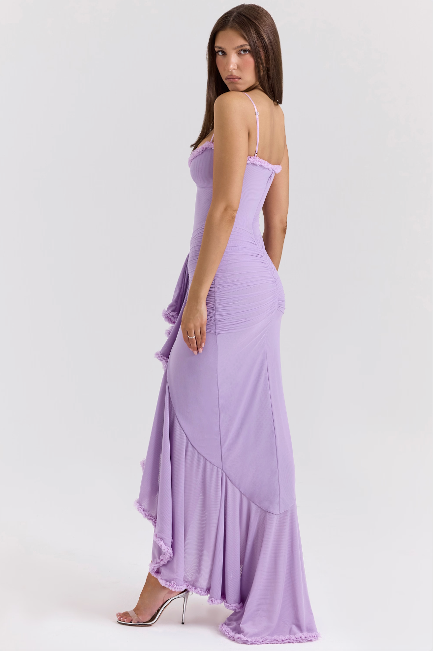Alicia - Maxi Dress with Ruffles and Openings