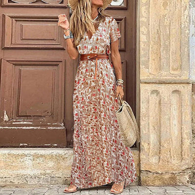 Vivienne™ | Floral Pleated Midi Dress