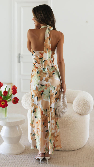 Shannon | Floral Halter Maxi Dress