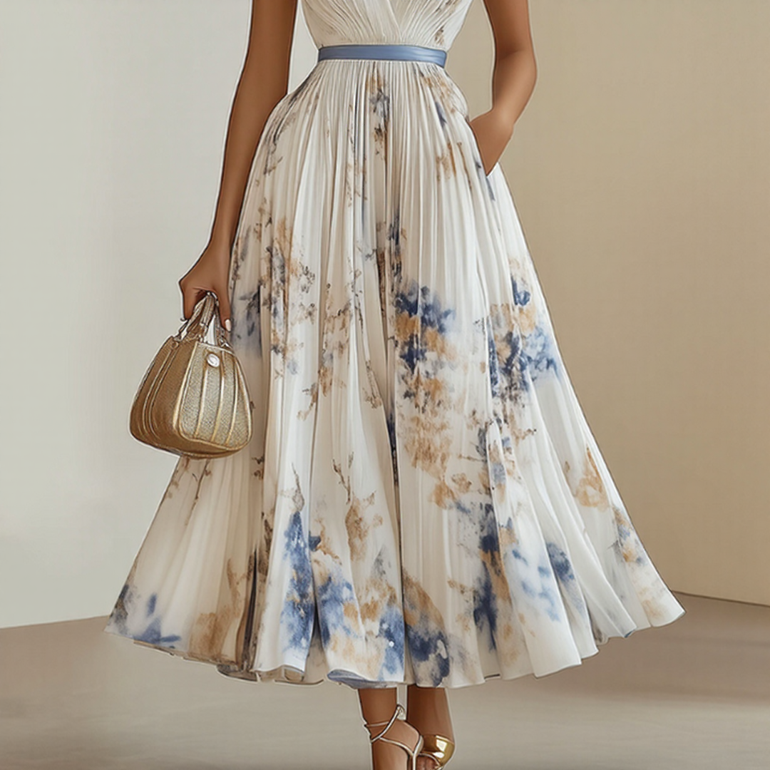 Milano-Elegant Pleated Maxi Dress