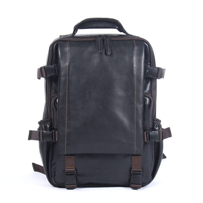 Mens Black Leather Backpack | Lysander