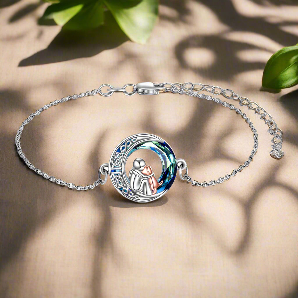 Adjustable Silver Dog Charm Bracelet