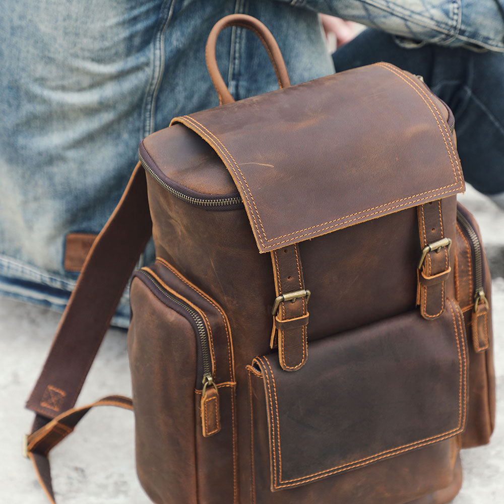 Leather Laptop Backpack | York