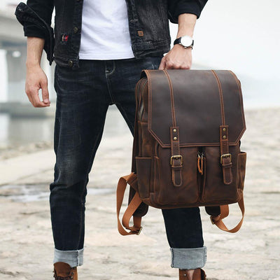 Brown Leather Backpack | Stellan
