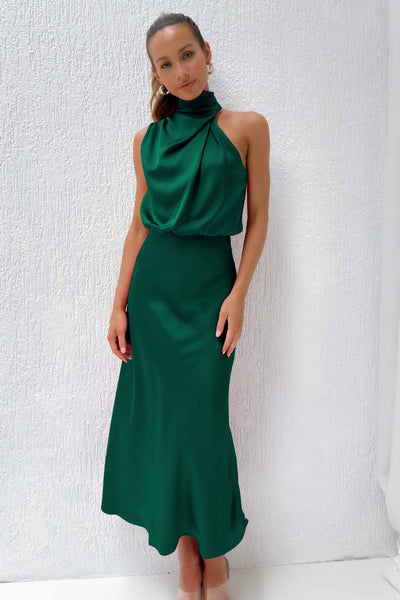 Lydia | Long Dress with Halter Neck