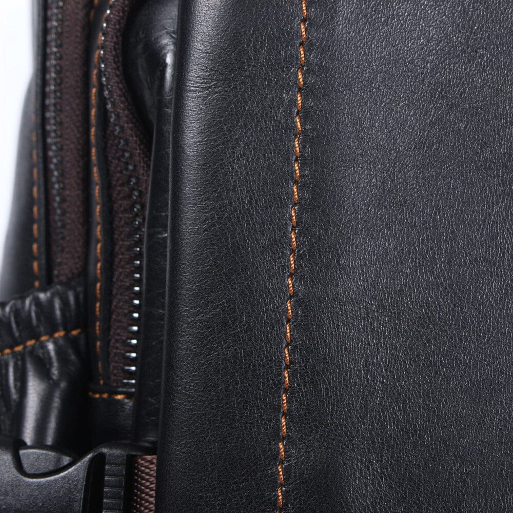 Mens Black Leather Backpack | Lysander