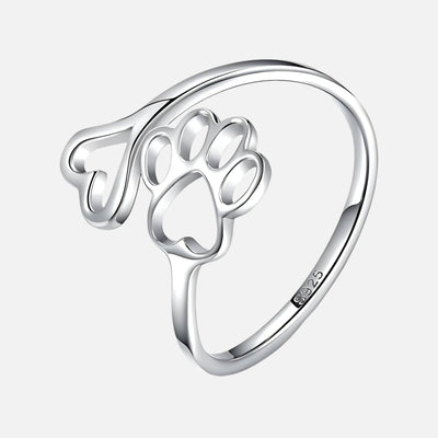 Handcrafted Paw & Heart Ring